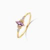 Best Eline Rosina Lavender Blossom Ring 14K Yellow Gold