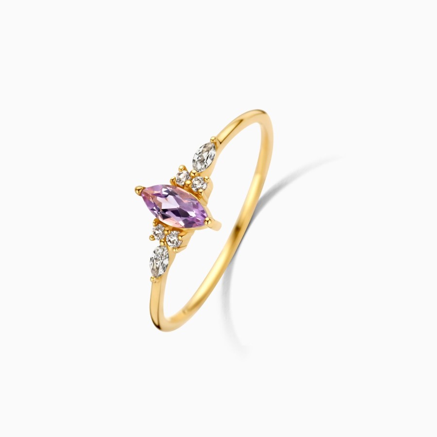 Best Eline Rosina Lavender Blossom Ring 14K Yellow Gold