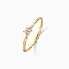 Hot Eline Rosina Diamond Baguette Ring 14K Yellow Gold