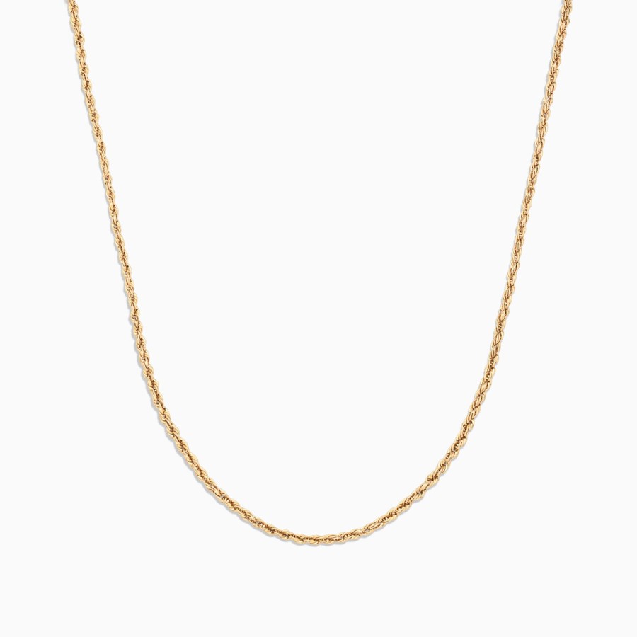 Hot Eline Rosina Twisted Rope Necklace Gold Plated Sterling Zilver