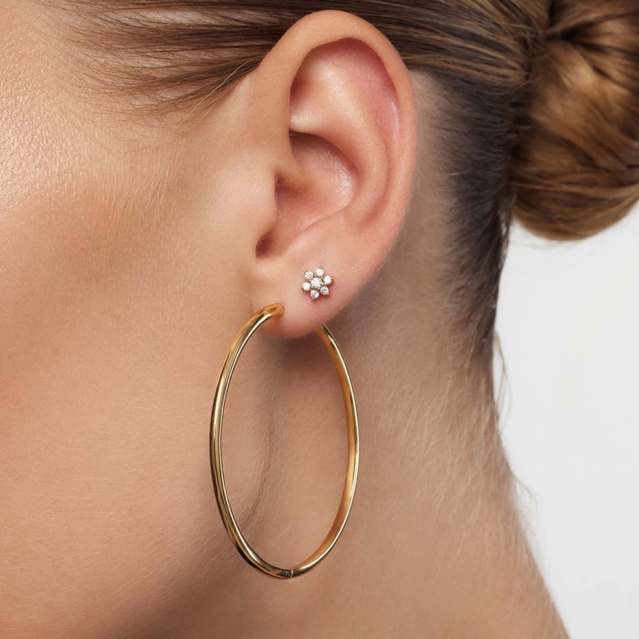 Best Eline Rosina Classic Maxi Hoops Gold Plated Sterling Zilver