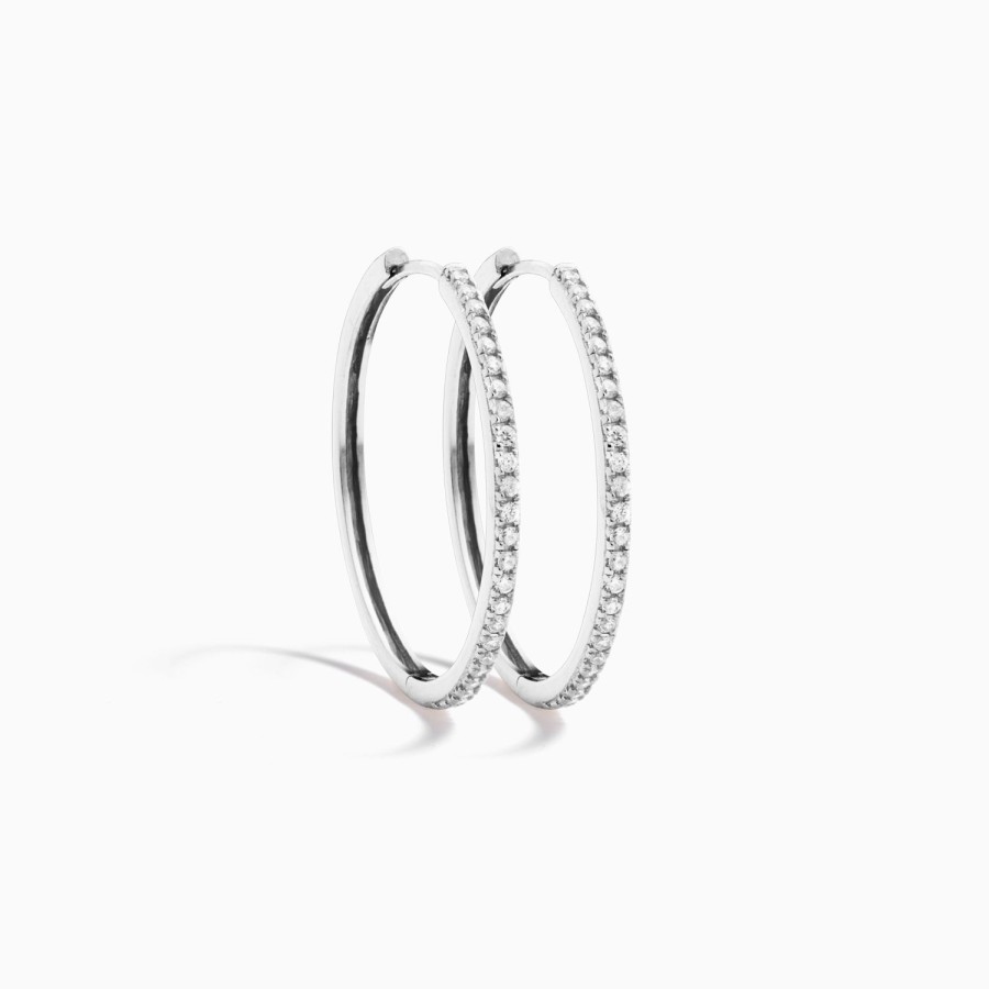 Wholesale Eline Rosina Classic Zirconia Hoops Sterling Zilver