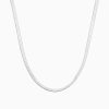 Wholesale Eline Rosina Thick Flat Snake Necklace Sterling Zilver