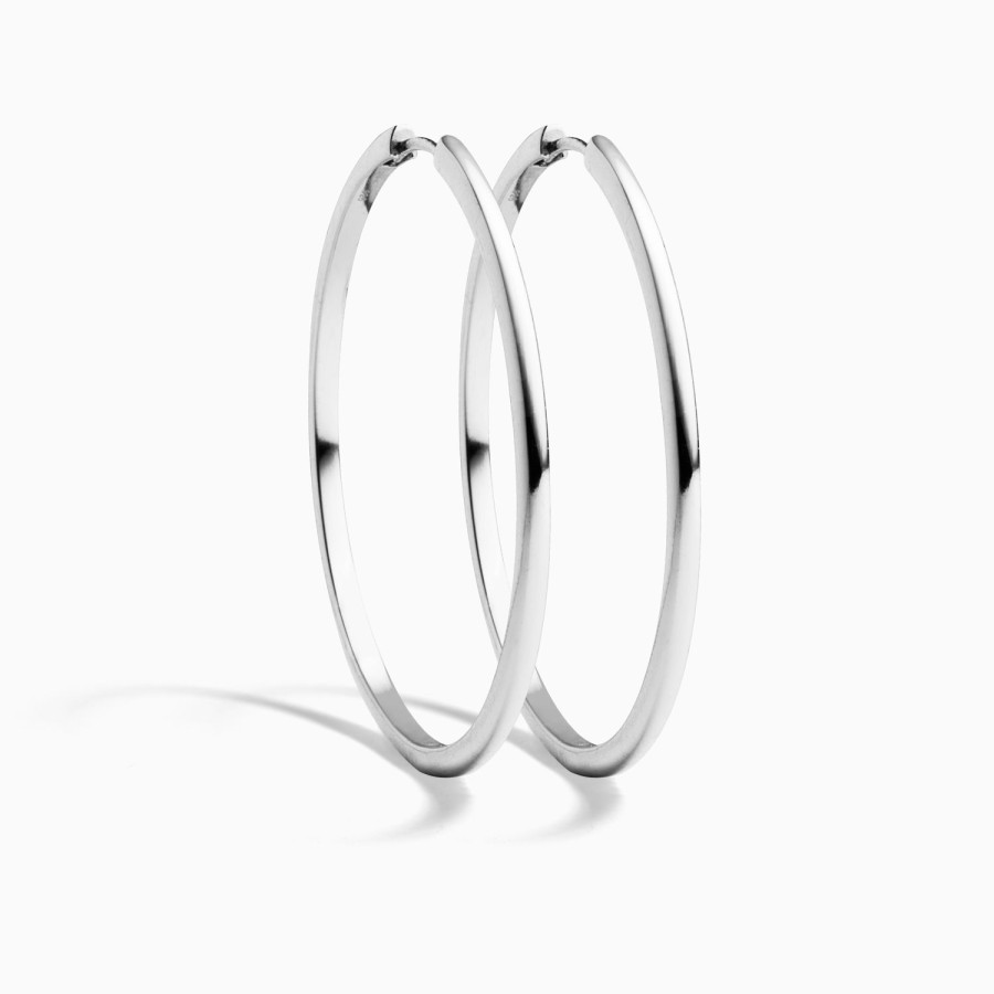 New Eline Rosina Classic Maxi Hoops Sterling Zilver