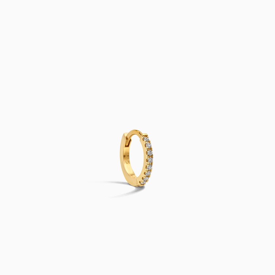 Best Eline Rosina Single Diamond Huggie (10Mm) 14K Yellow Gold