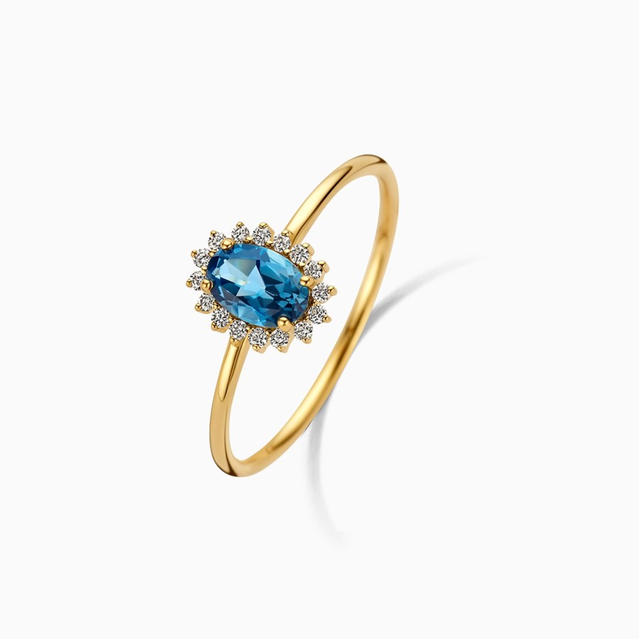 Online Eline Rosina London Blue Diamond Ring 14K Yellow Gold