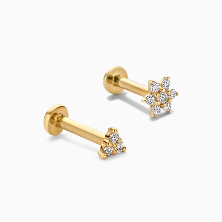 Online Eline Rosina Diamond Piercing Set 14K Yellow Gold