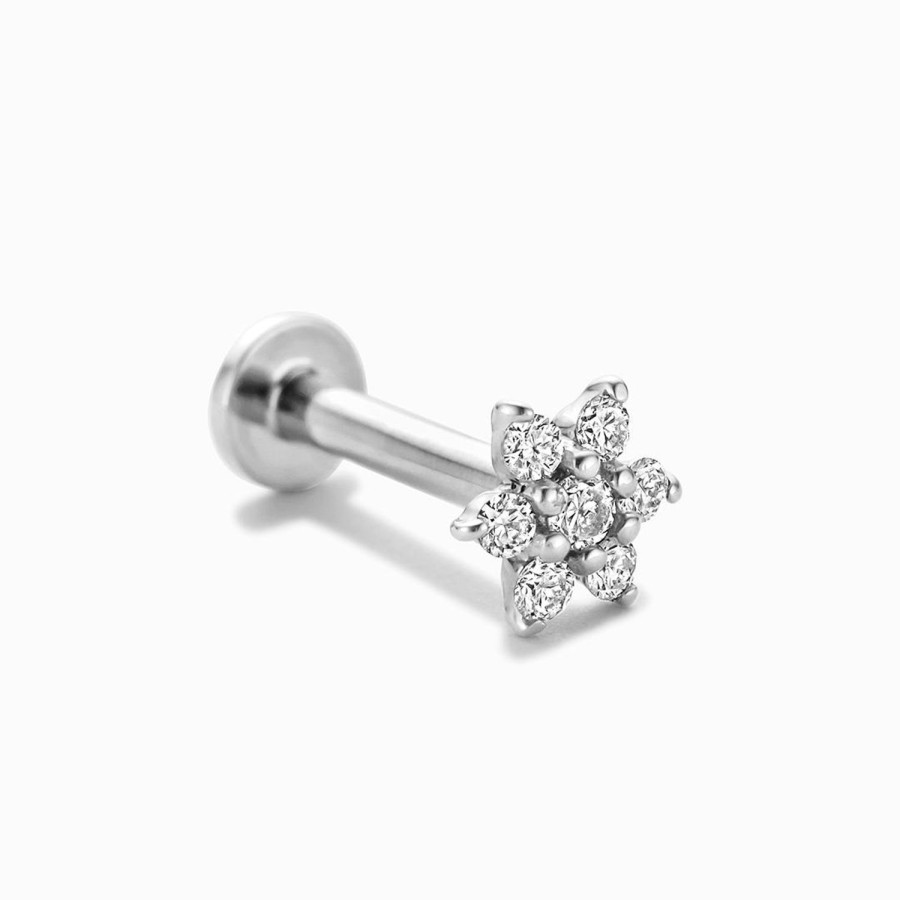 Clearance Eline Rosina Diamond Flower Piercing 14K White Gold