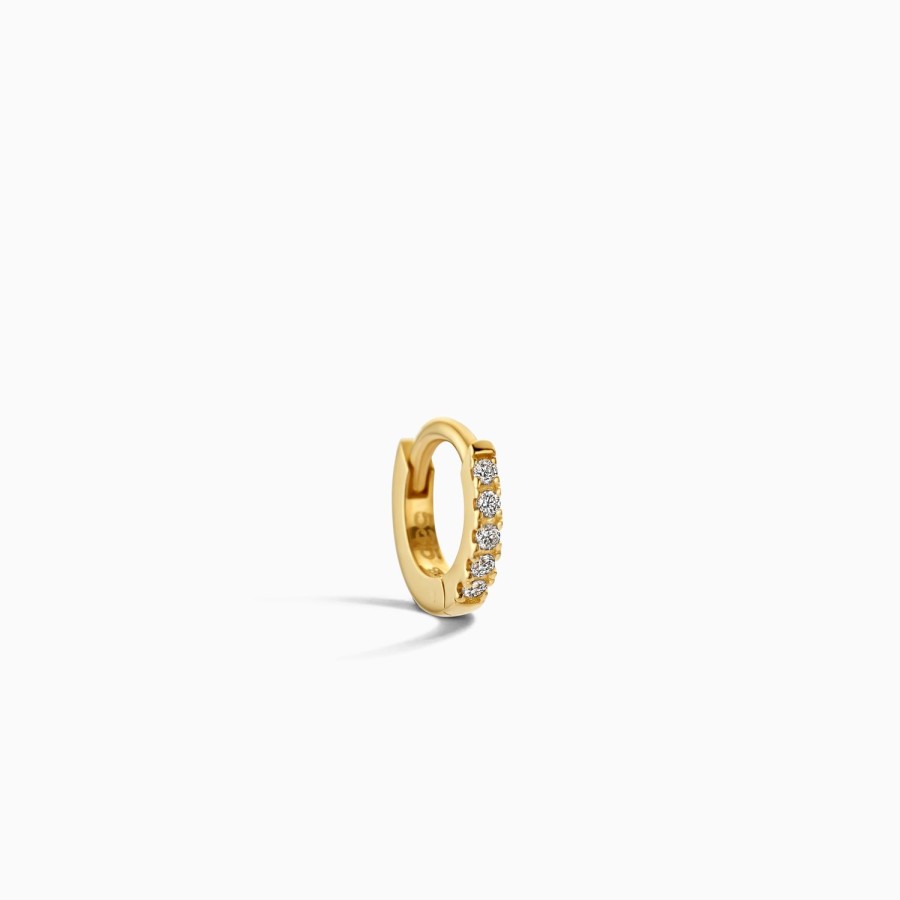 Best Eline Rosina Single Diamond Huggie (8Mm) 14K Yellow Gold