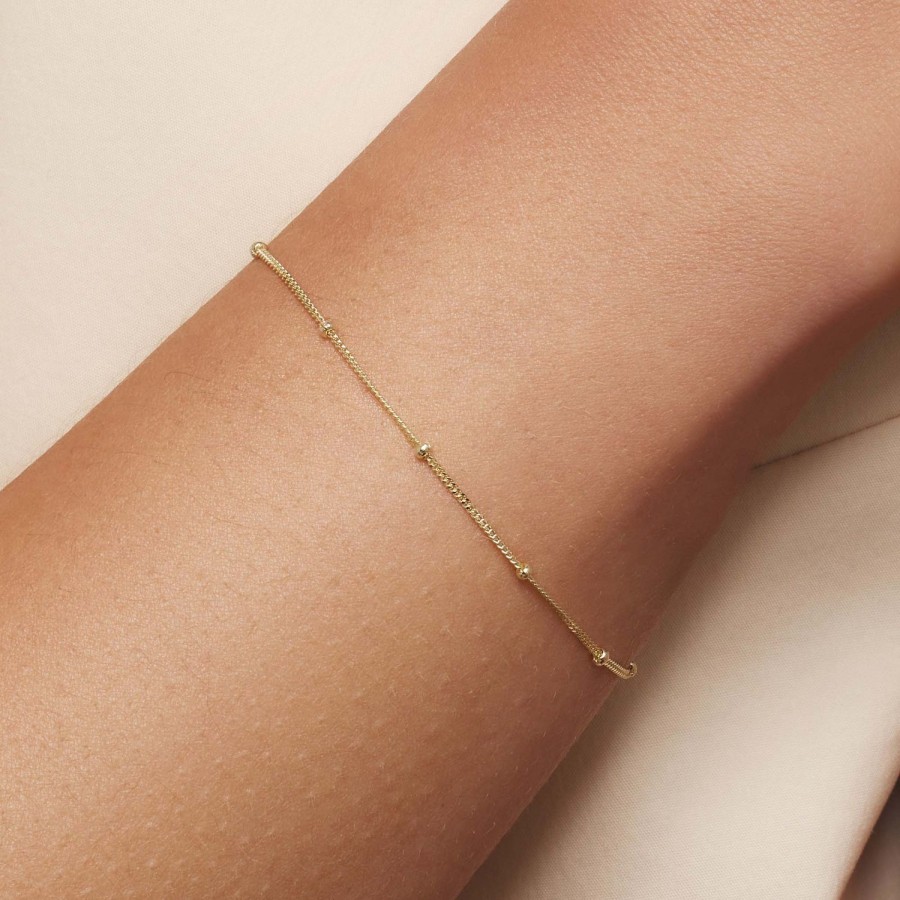 Wholesale Eline Rosina Dotted Chain Bracelet 14K Yellow Gold