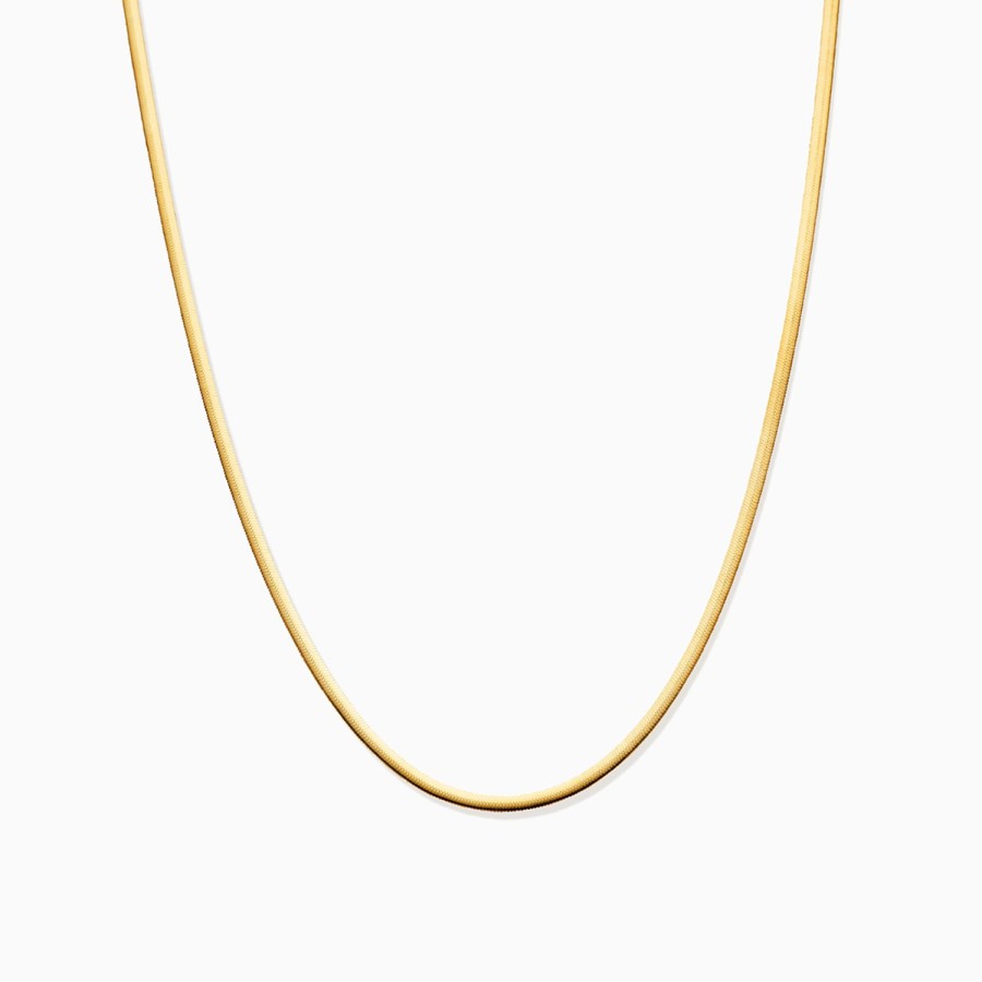 Clearance Eline Rosina Herringbone Chain Necklace 14K Yellow Gold