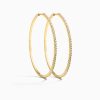 Clearance Eline Rosina Classic Zirconia Maxi Hoops Gold Plated Sterling Zilver