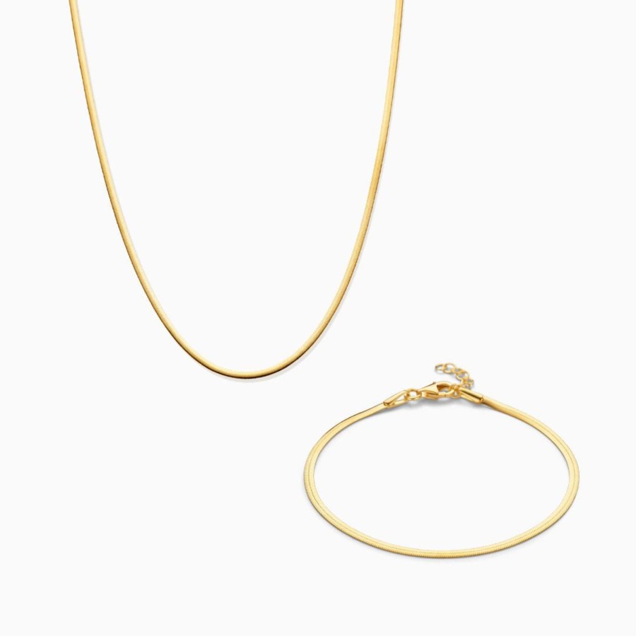 Online Eline Rosina Herringbone Set 14K Yellow Gold