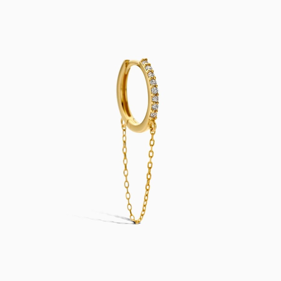 Online Eline Rosina Diamond Chain Huggie (10Mm) 14K Yellow Gold