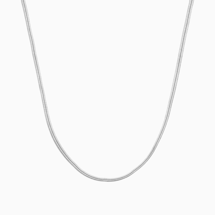 Hot Eline Rosina Flat Snake Necklace Sterling Zilver