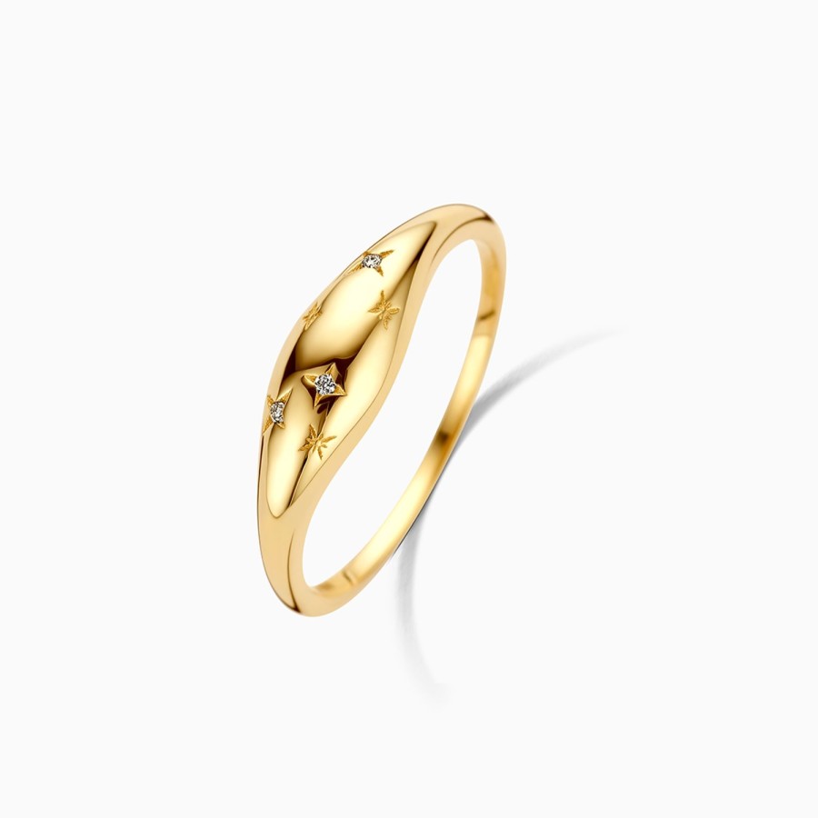 Hot Eline Rosina Diamond Dome Ring 14K Yellow Gold