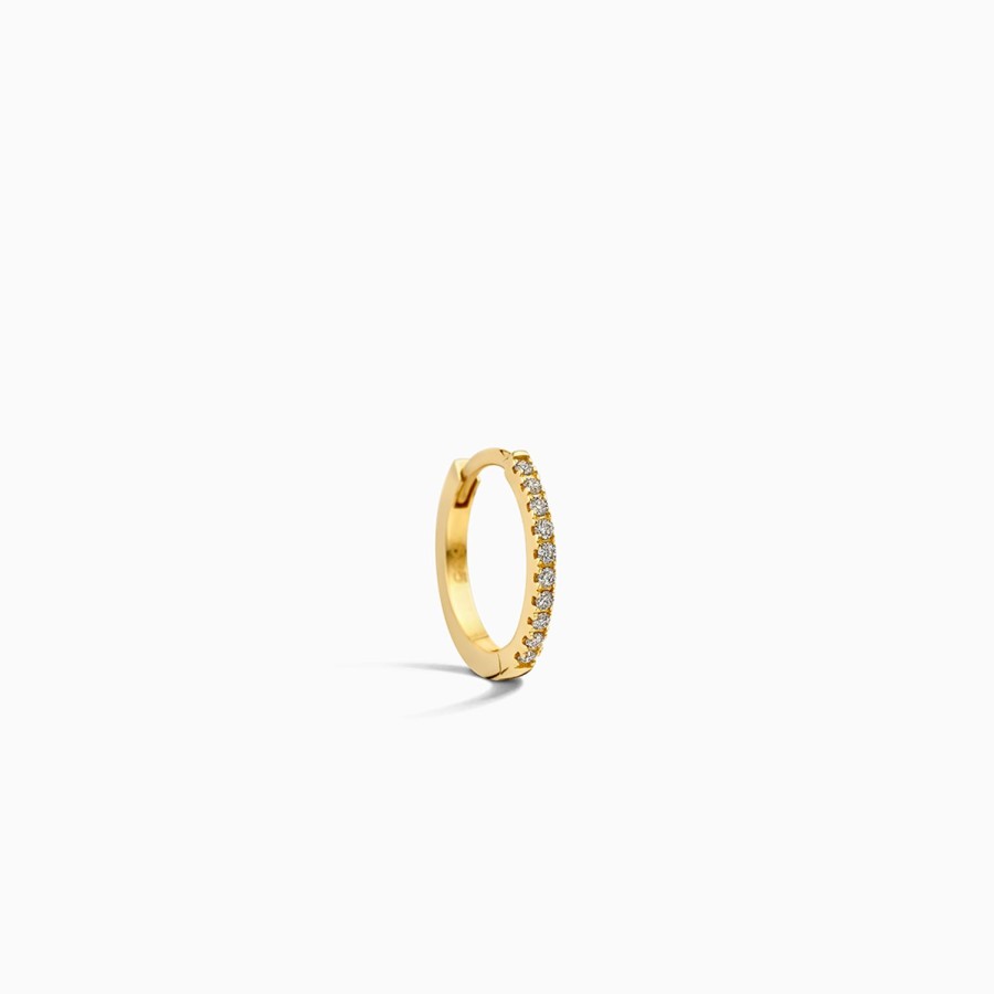 Clearance Eline Rosina Single Diamond Huggie (12Mm) 14K Yellow Gold