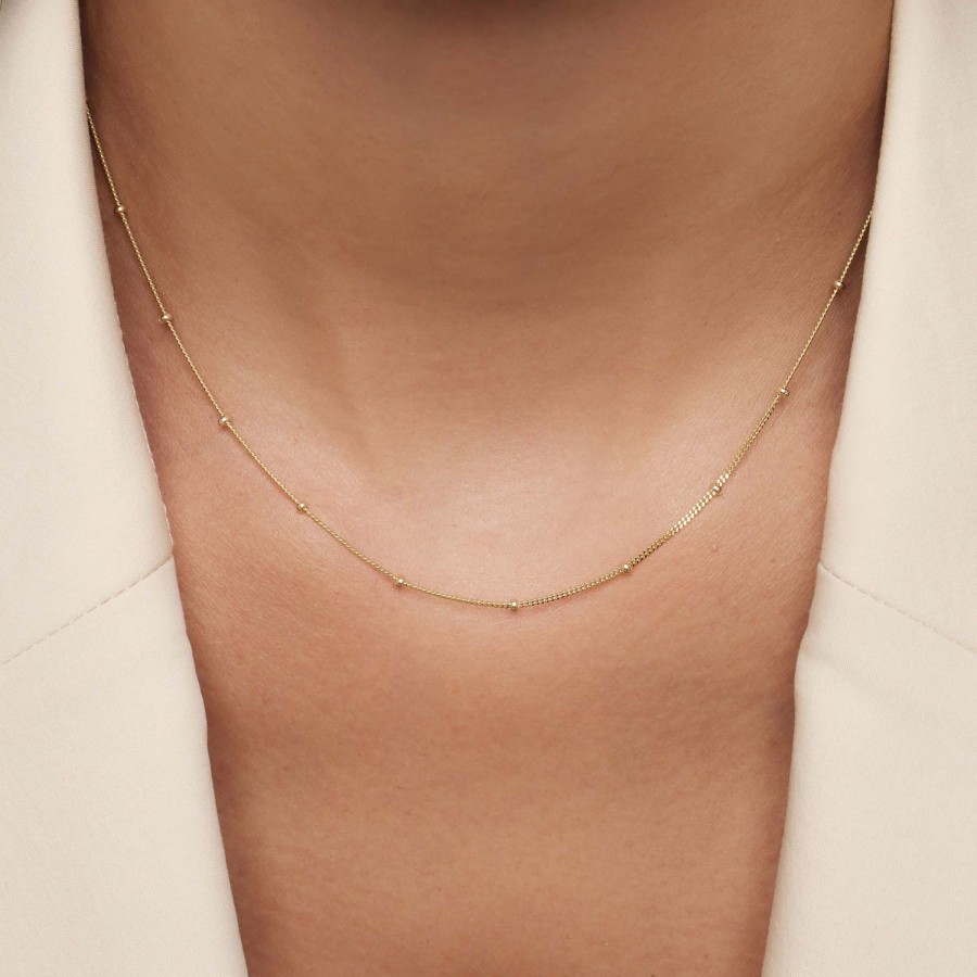 Hot Eline Rosina Dotted Chain Necklace 14K Yellow Gold