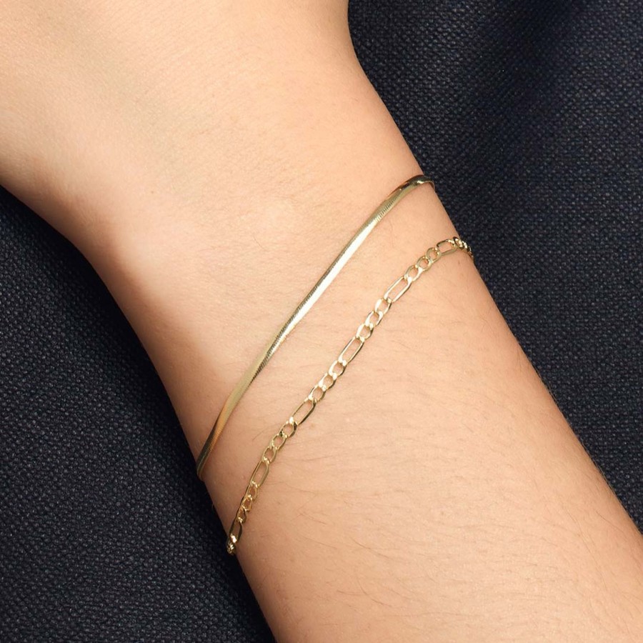 Online Eline Rosina Herringbone Chain Bracelet 14K Yellow Gold