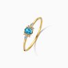 Best Eline Rosina London Blue Muse Ring 14K Yellow Gold