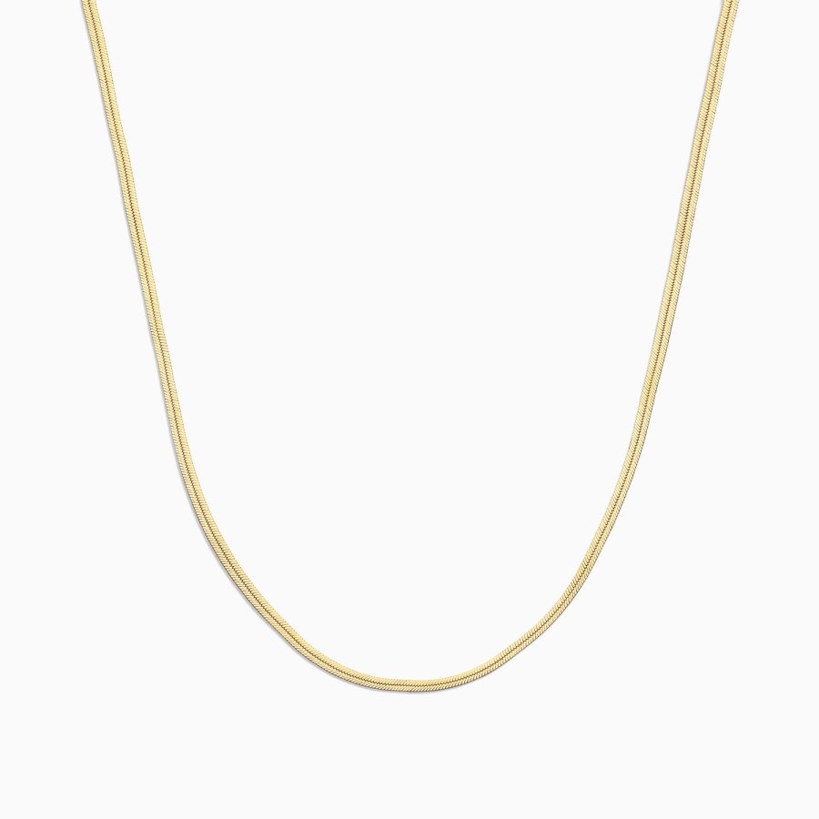 Online Eline Rosina Flat Snake Necklace Gold Plated Sterling Zilver