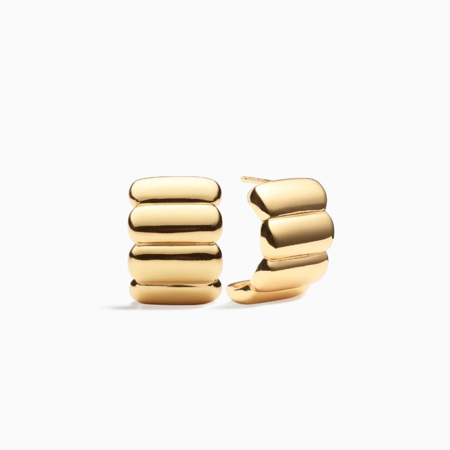 New Eline Rosina Ridge Earrings 18K Gold Plated