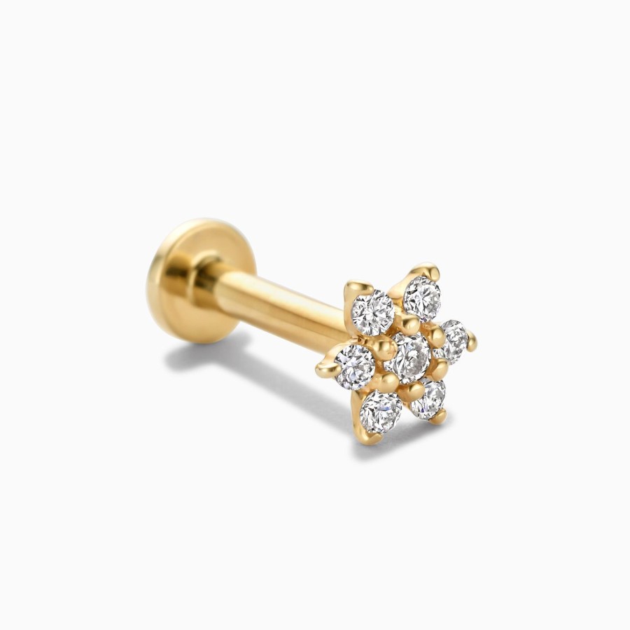 Clearance Eline Rosina Diamond Flower Piercing 14K Yellow Gold