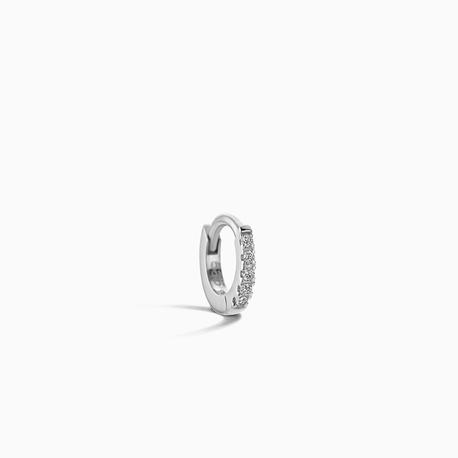 Best Eline Rosina Single Diamond Huggie (8Mm) 14K White Gold