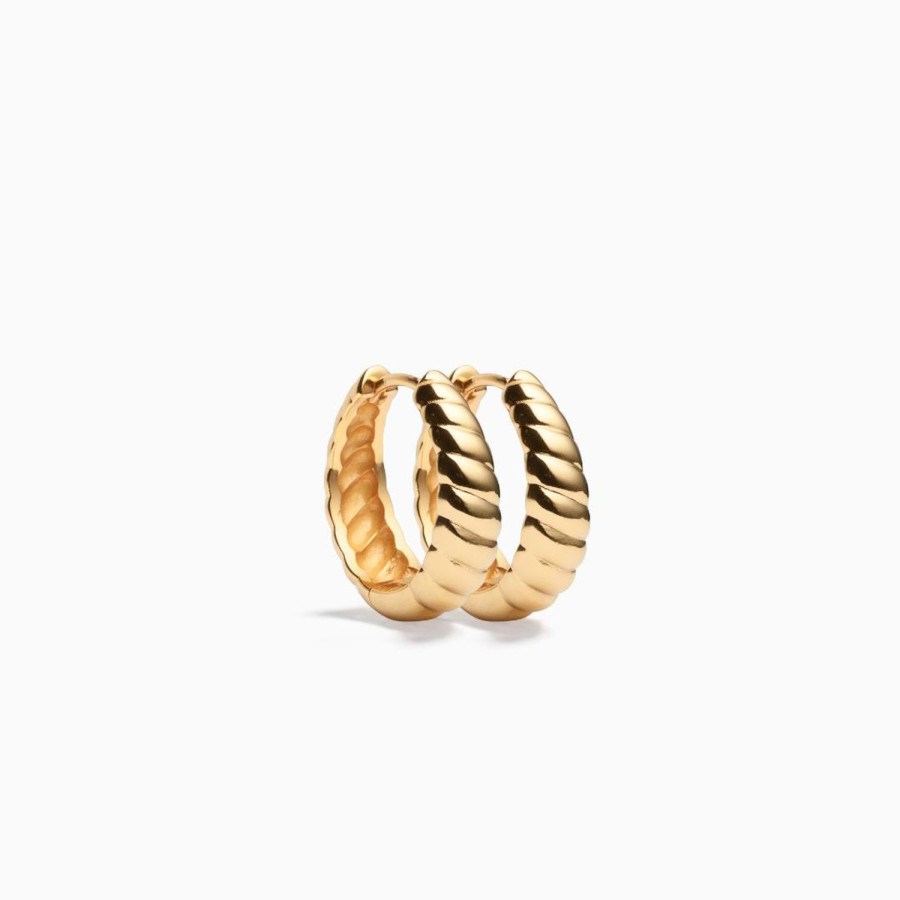 Best Eline Rosina Croissant Statement Hoops Gold Plated Sterling Silver