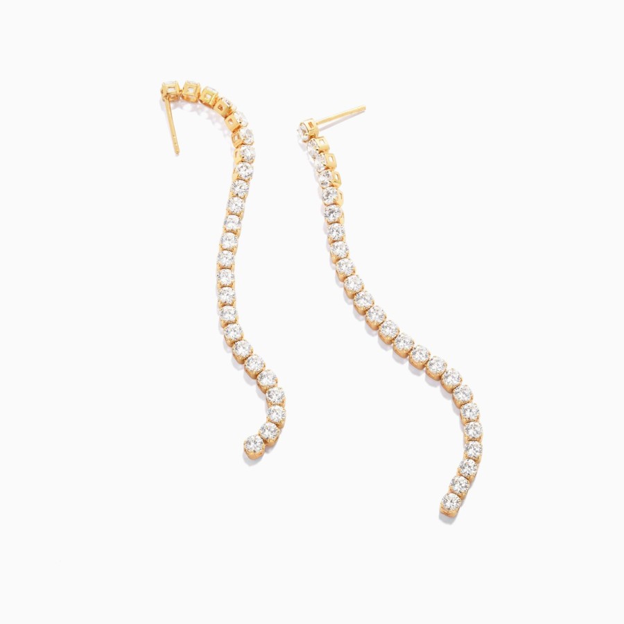 Wholesale Eline Rosina Tennis Earrings Gold Plated Sterling Zilver